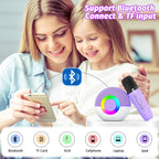 Mini máquina de karaoke con altavoz para niños y adultos, micrófono Bluetooth portátil con juguetes de canciones y luz LED, el mejor regalo de Navidad, cumpleaños y festival para niñas y niños