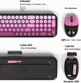 MOFII Combo de teclado y mouse inalámbricos, teclado pequeño compac...