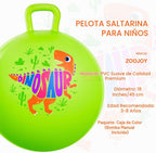 Bola de tolva para niños de 3 a 8 años, pelota hinchable de 18 pulgadas con asa, dinosaurio verde