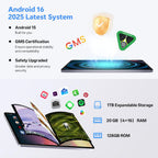 Tableta Android 16 de 2025 con teclado, 20 GB + 128 GB, tableta de 11 pulgadas, Octa-Core