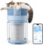 PETGUGU Purificadores de aire para el hogar 360 ° filtro giratorio H13 HEPA