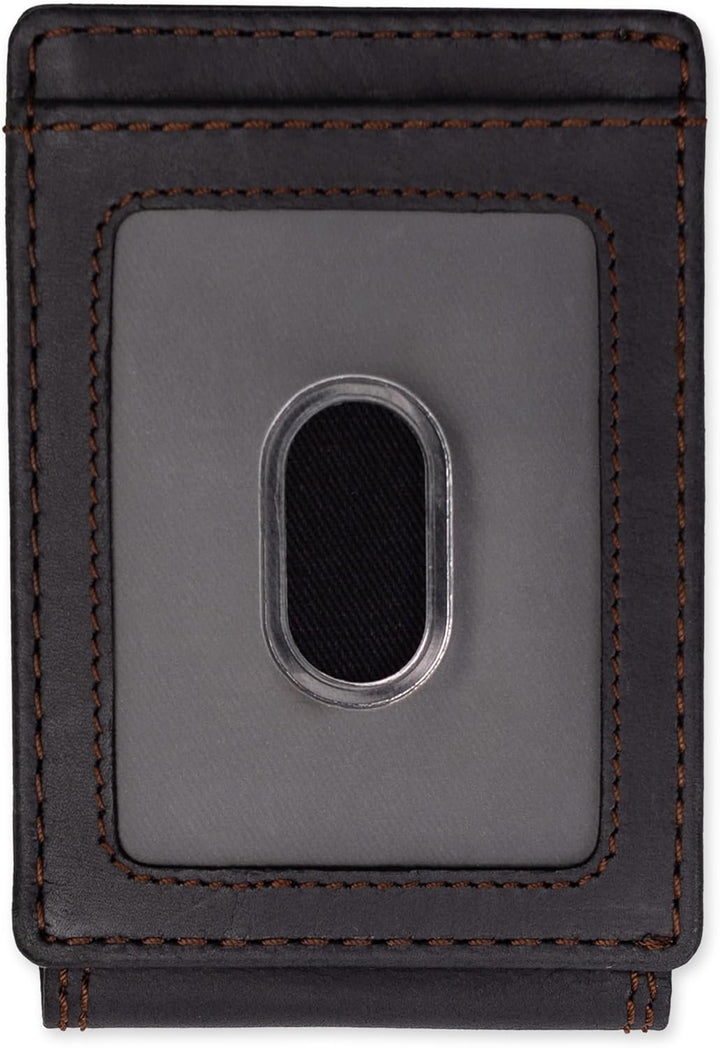 Columbia Billetera de cuero para hombre con bolsillo frontal y tarj...