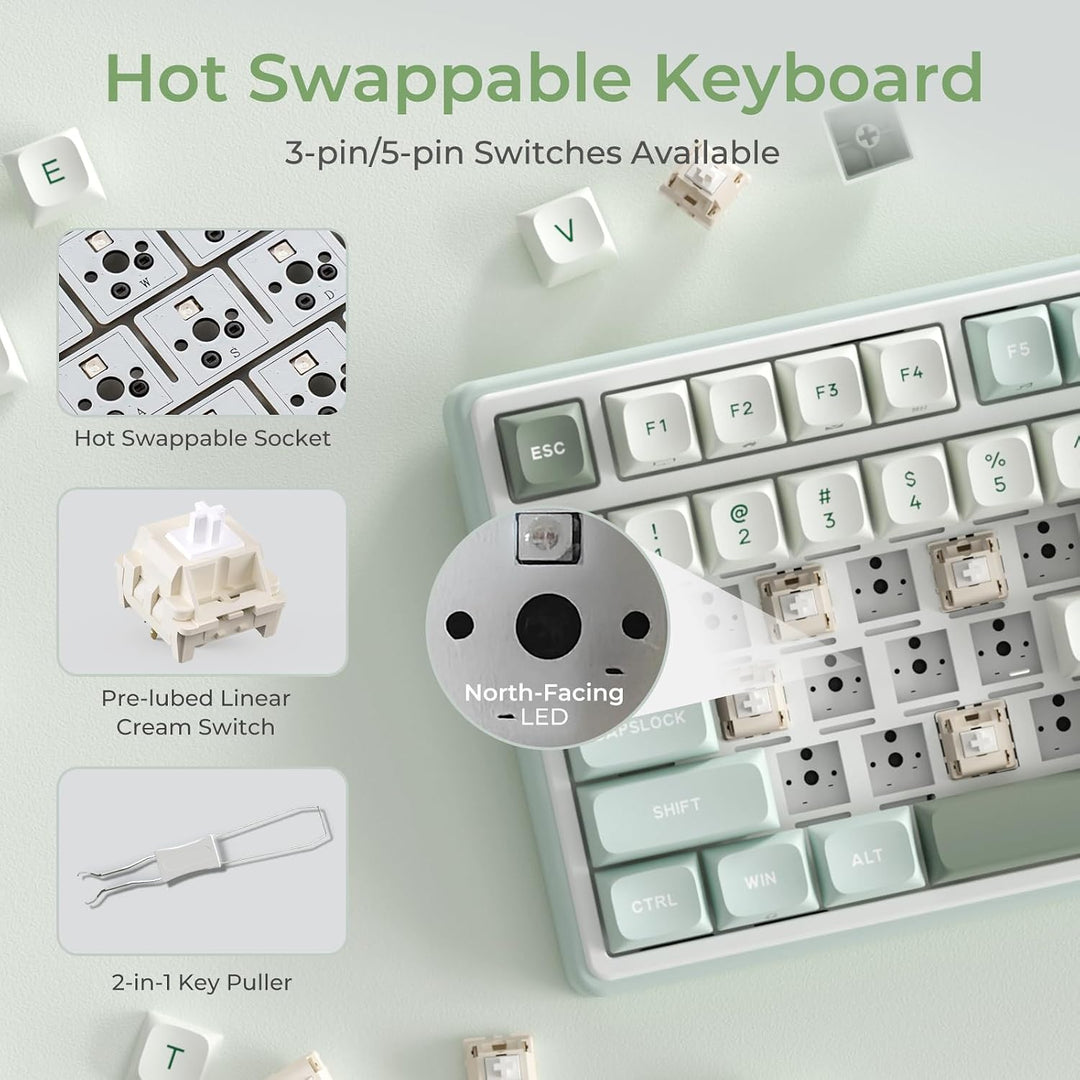 RK ROYAL KLUDGE R98 Pro - Teclado mecánico con cable, teclado RGB p...
