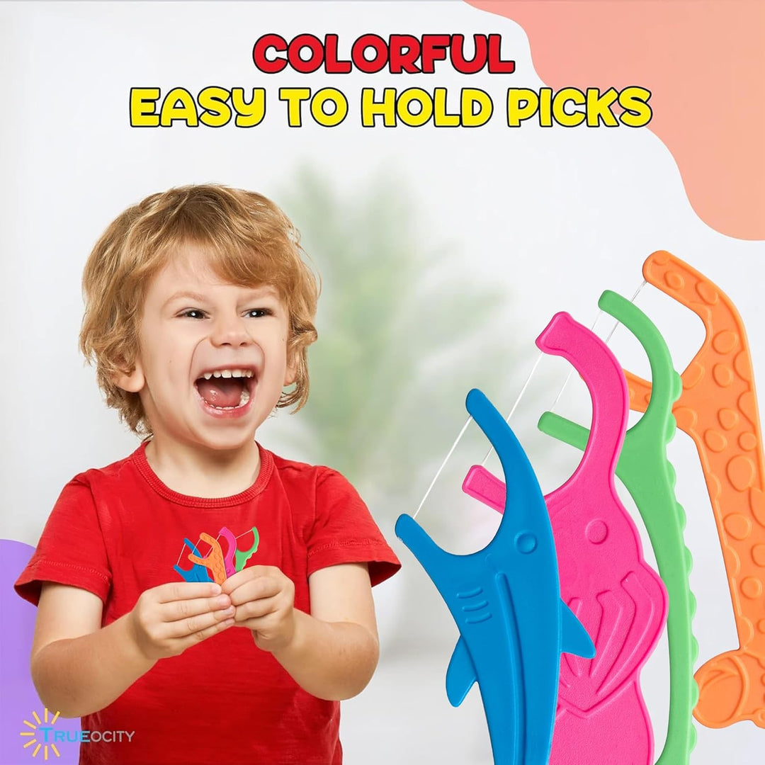 Hilo dental biodegradable para niños, paquete de 100 palillos de hi...