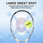 Juego de raqueta de tenis preencordada de 27 pulgadas con overgrips