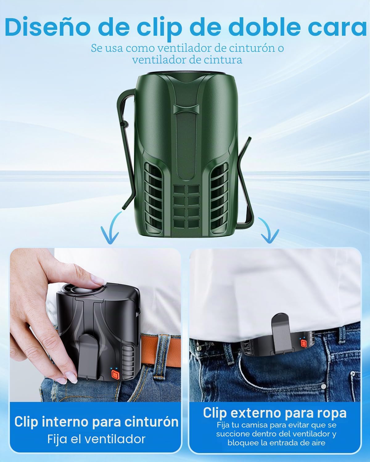 DeeKom 2025 Ventilador de cintura portátil y ventilador de cuello p...