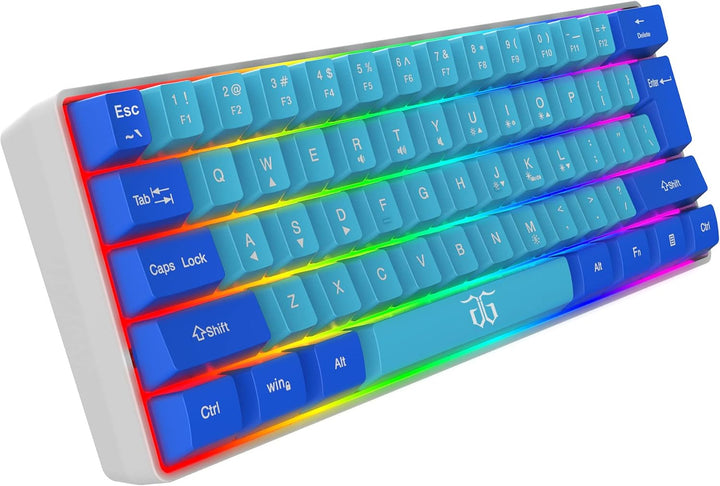 Snpurdiri - Teclado para videojuegos 60% con cable, mini teclado ul...