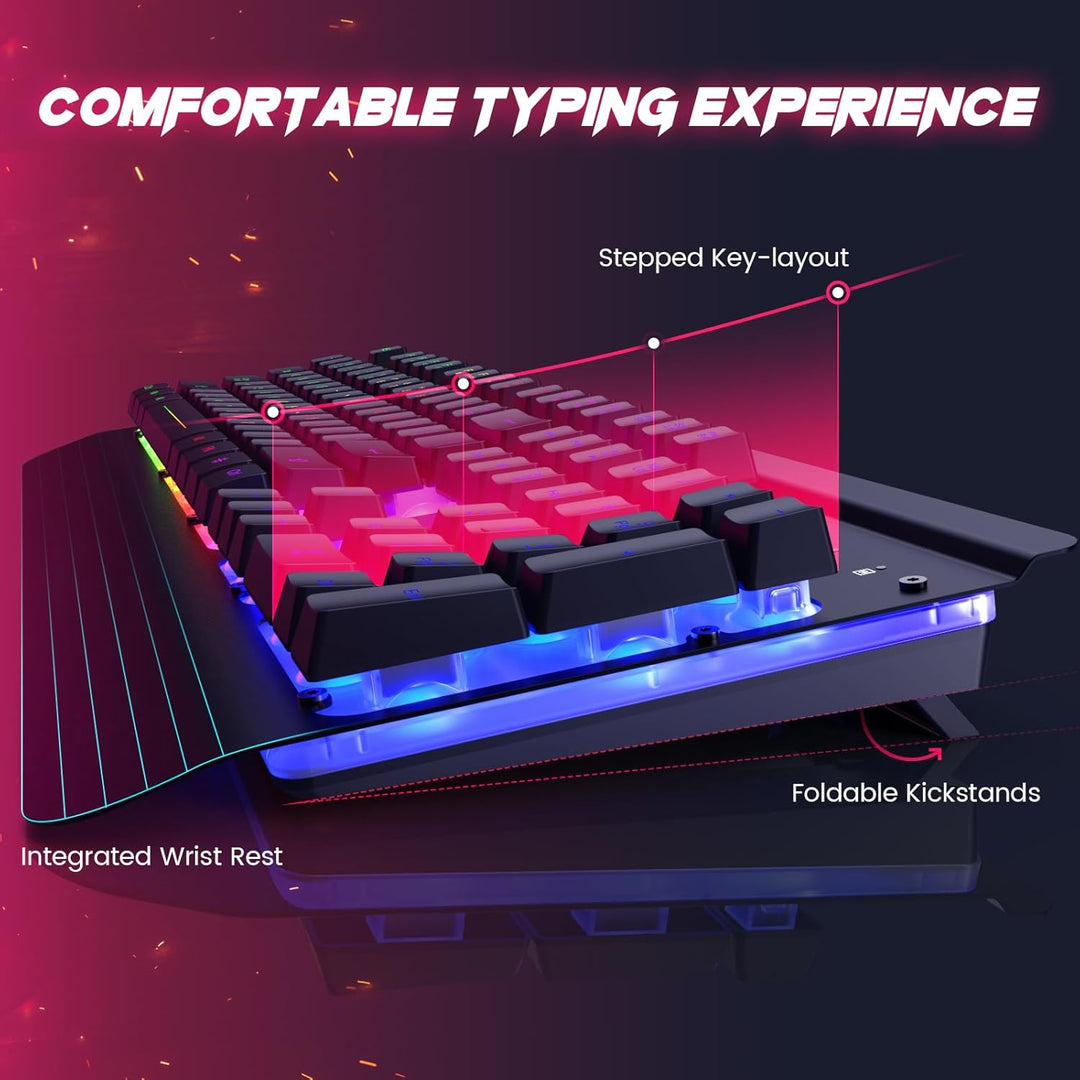 Combo de teclado y mouse para juegos con cable, panel de metal de 1...