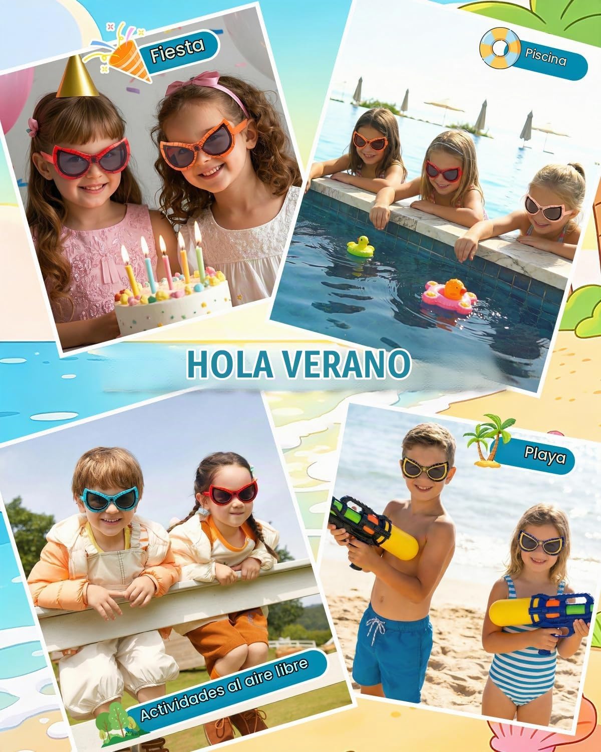 Paquete de 24 lentes de sol para niños, regalos de fiesta para niños