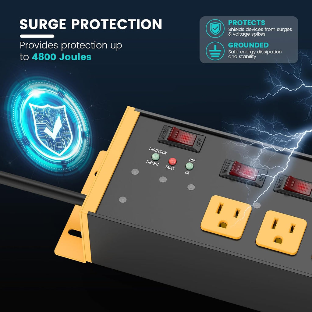 Protector contra sobretensiones de filtrado EMI/RFI, interruptores