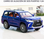 Modelo de auto fundido a presión escala 1/24 – Coche de juguete de aleación de zinc con retroceso con sonido y luz, vehículo de juguetes coleccionables para adultos y niños y niñas (azul)
