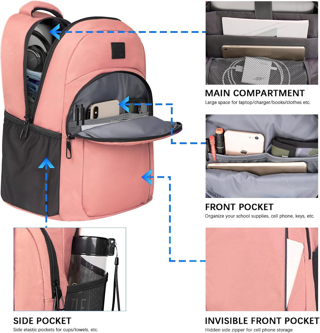 LARIPOP - Mochila para laptop de viaje de 15.6 pulgadas, mochila pa...