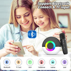 Mini máquina de karaoke con altavoz para niños y adultos, micrófono portátil con Bluetooth y juguetes de canciones con luz LED, el mejor regalo de Navidad, cumpleaños y festival para niñas y