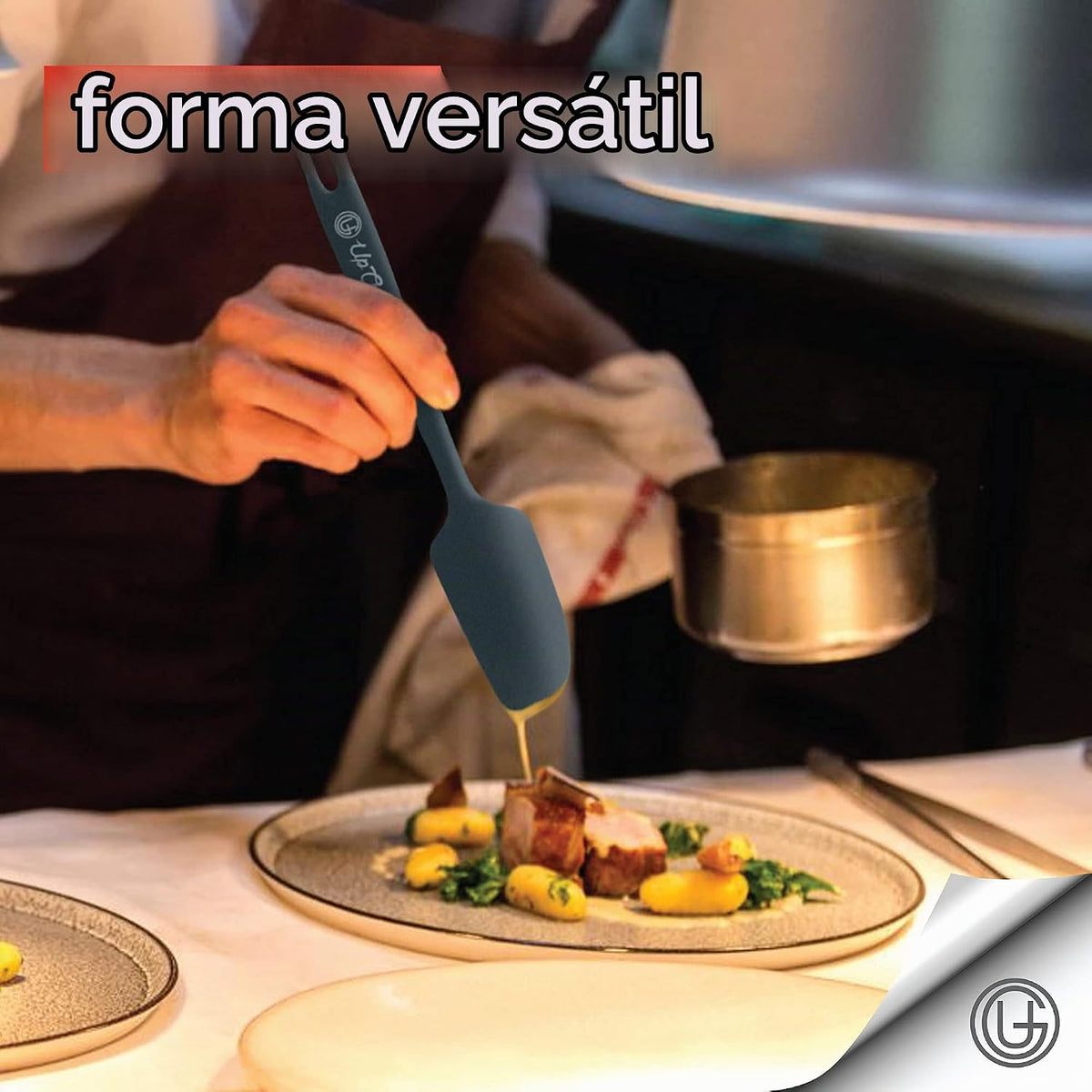 UpGood Juego de espátulas de silicona de 600 °F – Antiadherentes de alta resistencia al calor, espátulas de cocina pequeñas y grandes – Utensilios de cocina flexibles sin BPA de grado profesional –
