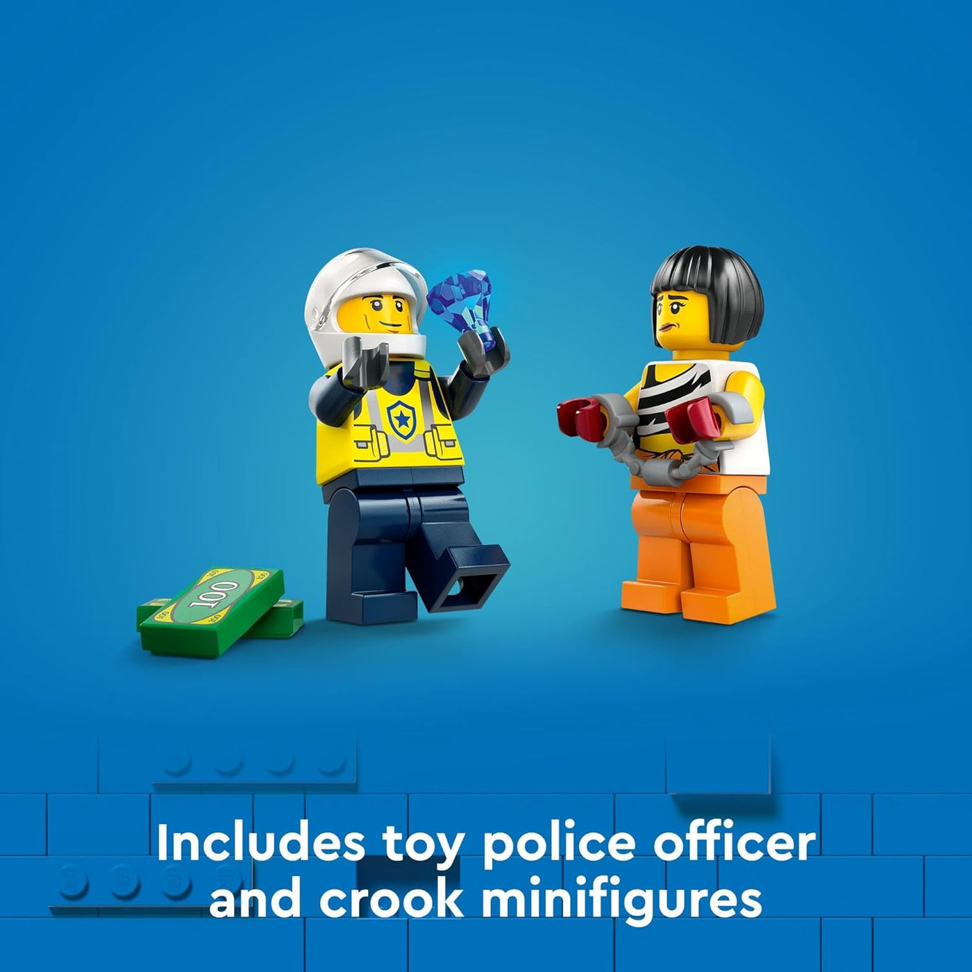 LEGO Coche de policía de la ciudad y persecución de autos