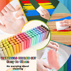 Juego de tizas para acera: 200 piezas en 20 colores Jumbo lavable tiza para