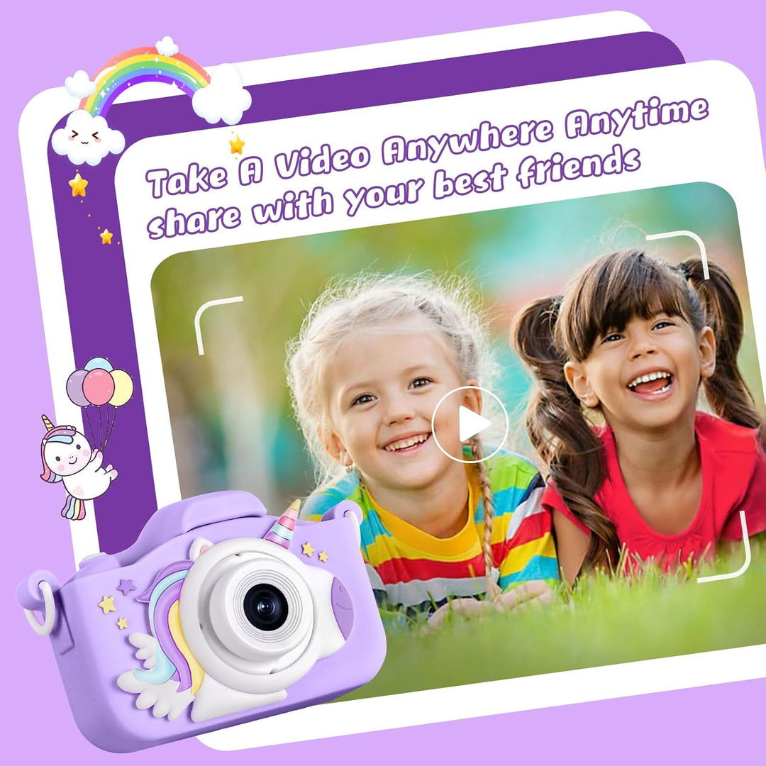 KIZJORYA - Cámara digital mejorada de 48MP para niños, niñas y niño...
