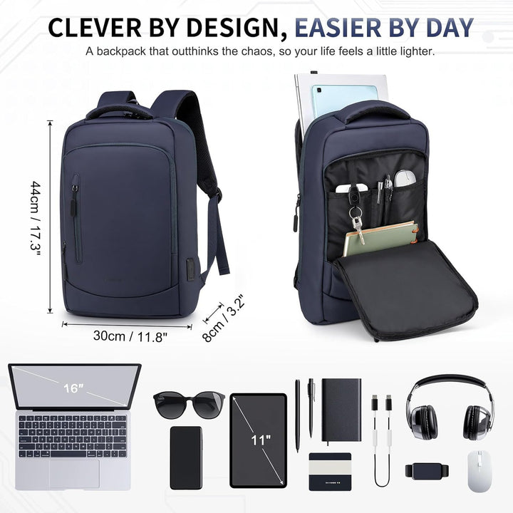 SUIKIHUM Mochila delgada a prueba de golpes para laptop para hombre...