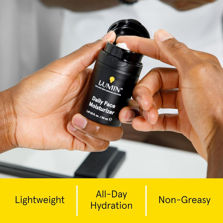 Lumin Hidratante facial diario para hombres, crema hidratante liger...