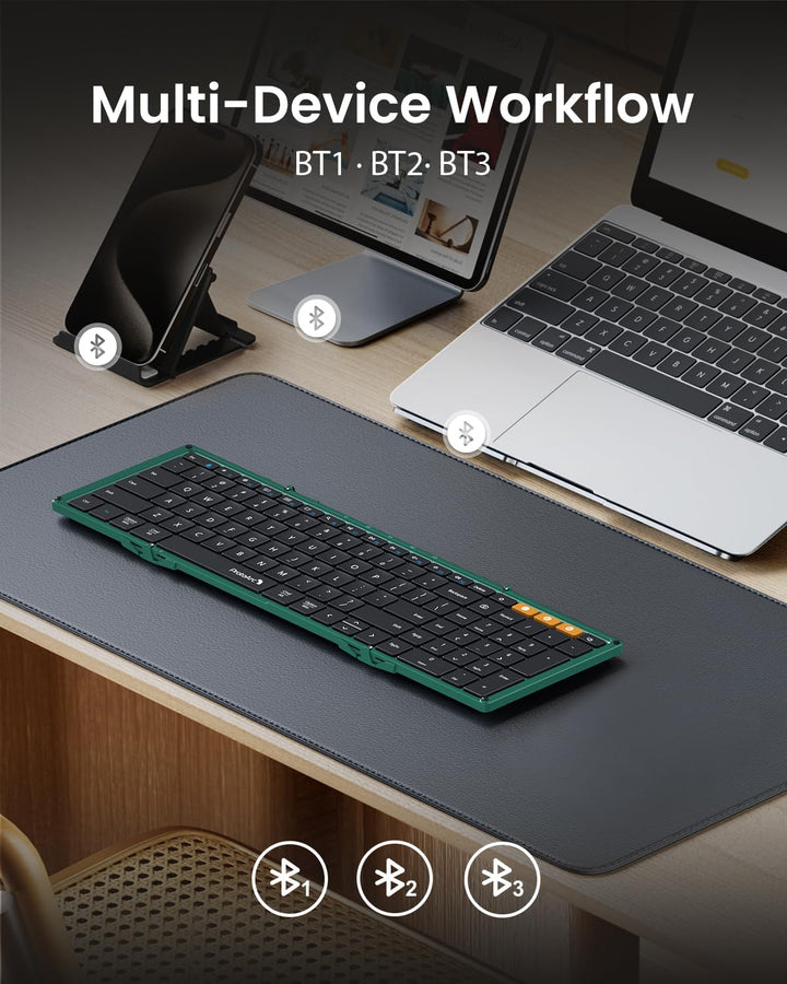 ProtoArc XK01 - Teclado Bluetooth plegable, teclado inalámbrico por...