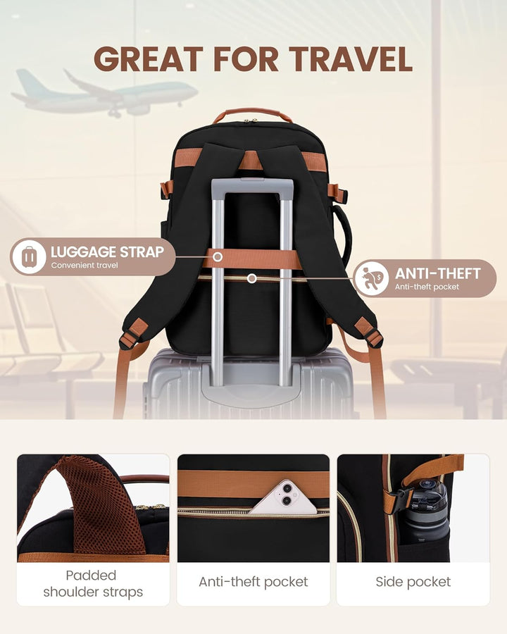 LOVEVOOK Mochila de viaje para mujeres y hombres, 40L, aprobada por...