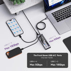 minisopuru, hub USB, alimentado