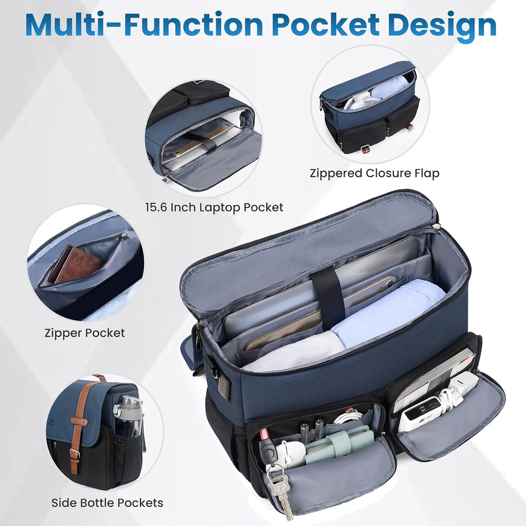 MATEIN Bolso bandolera para la escuela, bolso cruzado para hombre de 15.6