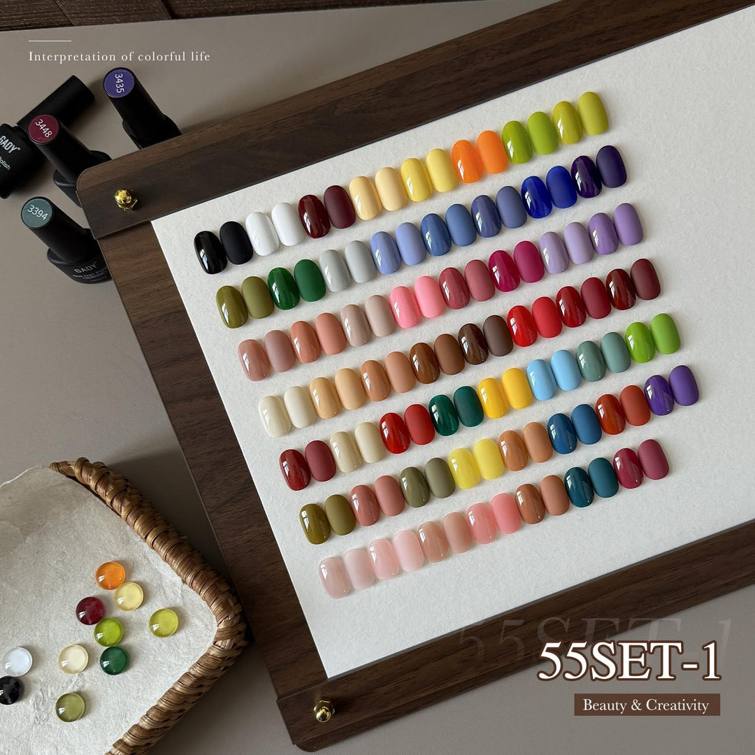 GAOY Juego de 60 esmaltes de uñas de gel, 55 colores para todas las...