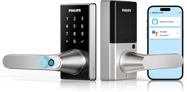 Philips Cerradura de puerta inteligente Wi-Fi con asa, cerradura de...