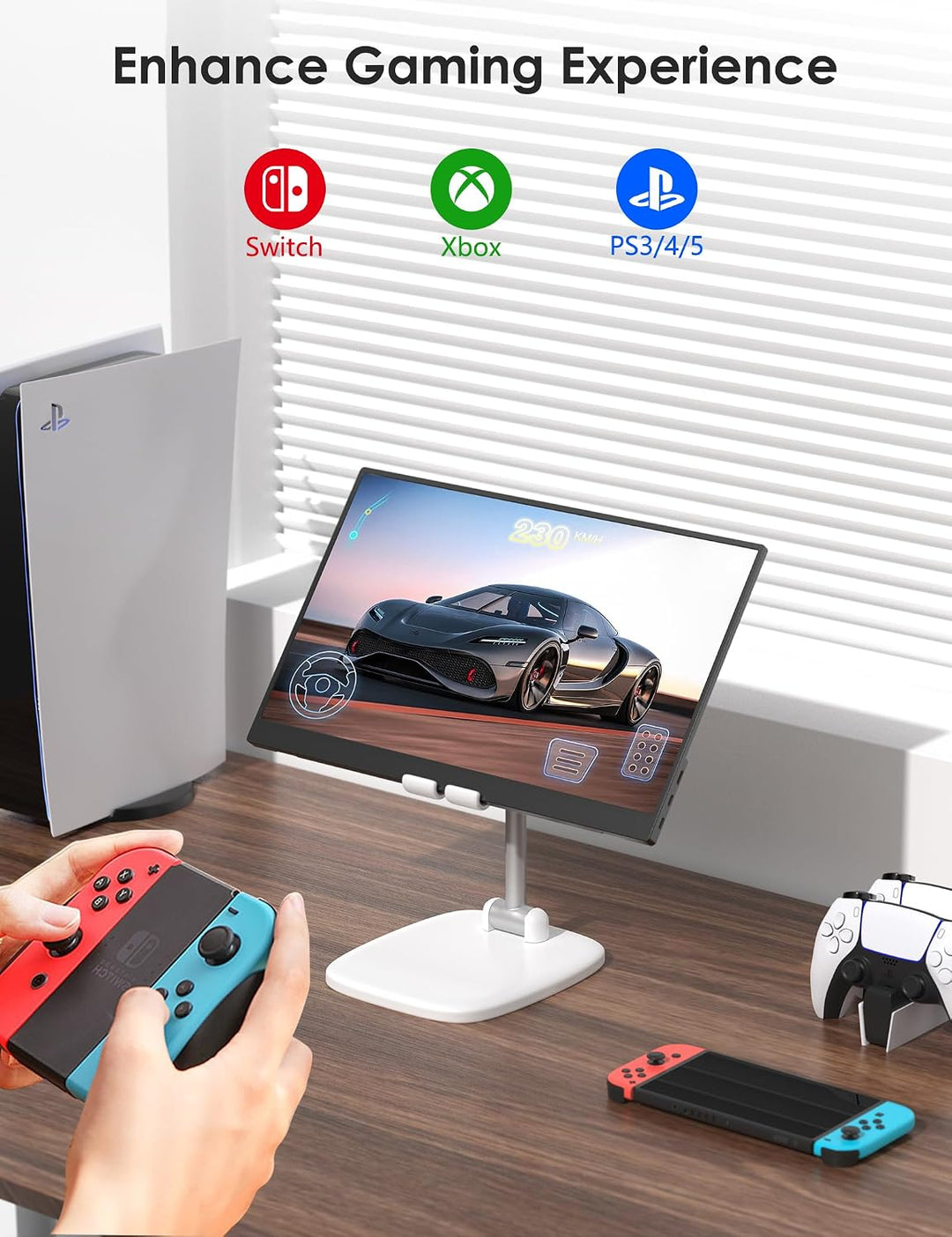 Anyuse Monitor portátil de 17.3 pulgadas, 1080P FHD, 144Hz, pantall...