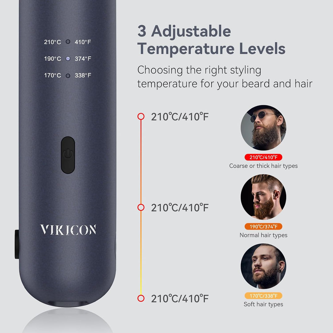 VIKICON Mini Beard & Hair Straightener, Cordless Small Pencil Flat...
