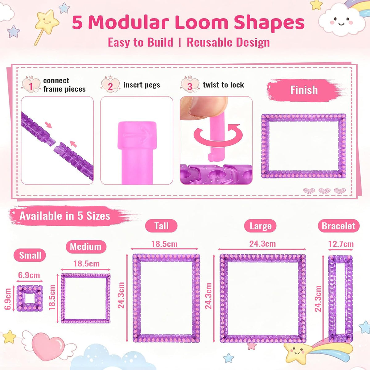 KVEKVE Kit de telar de tejer, juguetes para manualidades y manualidades