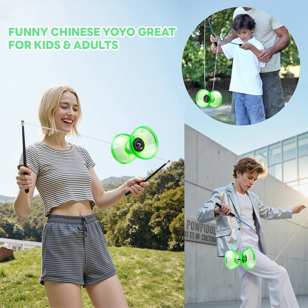 MAGICYOYO Yoyo Diabolo de 4" para niños con rodamiento triple profesional