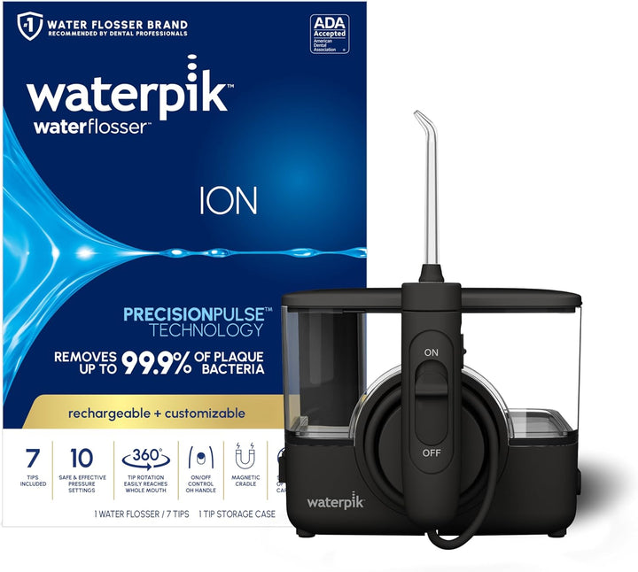 Waterpik ION - Irrigador dental profesional, recargable y portátil...
