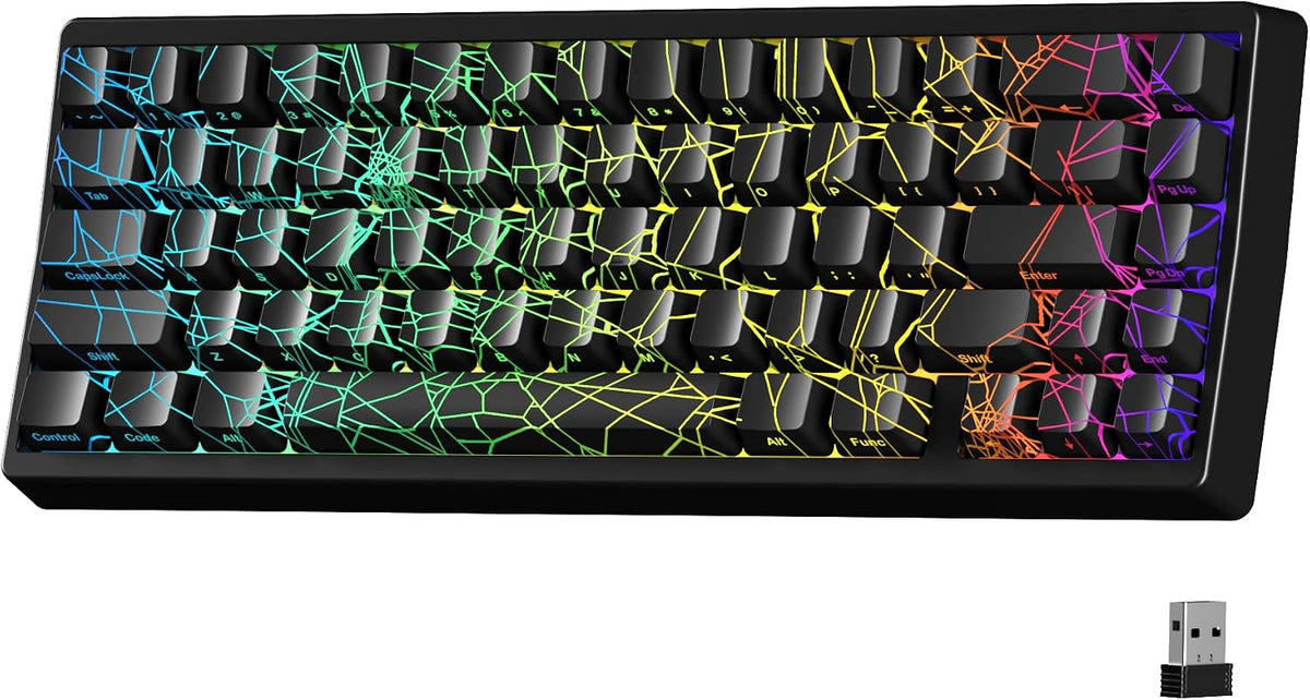 HITIME XVX M67 - Teclado inalámbrico al 60% por ciento, QMK\/VIA Bl...