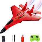 MAXBECK Avión inalámbrico de juguete con luces Su-35 Rc planeador de 2 canales 2.4 GHZ, aviones de control remoto de espuma al aire libre para aviones Hobby Rc