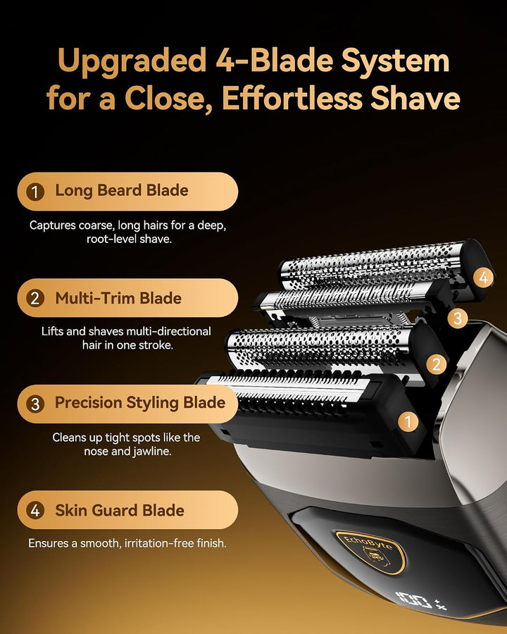 EchoByte Afeitadora eléctrica de metal completo para hombres: 4 cuc...