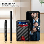 GHUKY Cartera minimalista para hombre, cartera delgada con bloqueo RFID