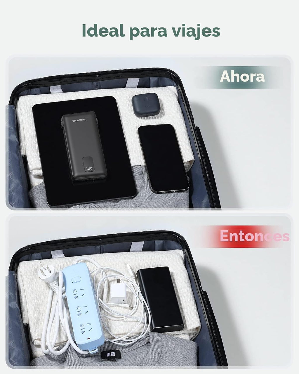 charmast Banco portátil 10000mAh del poder del cargador con el enchufe