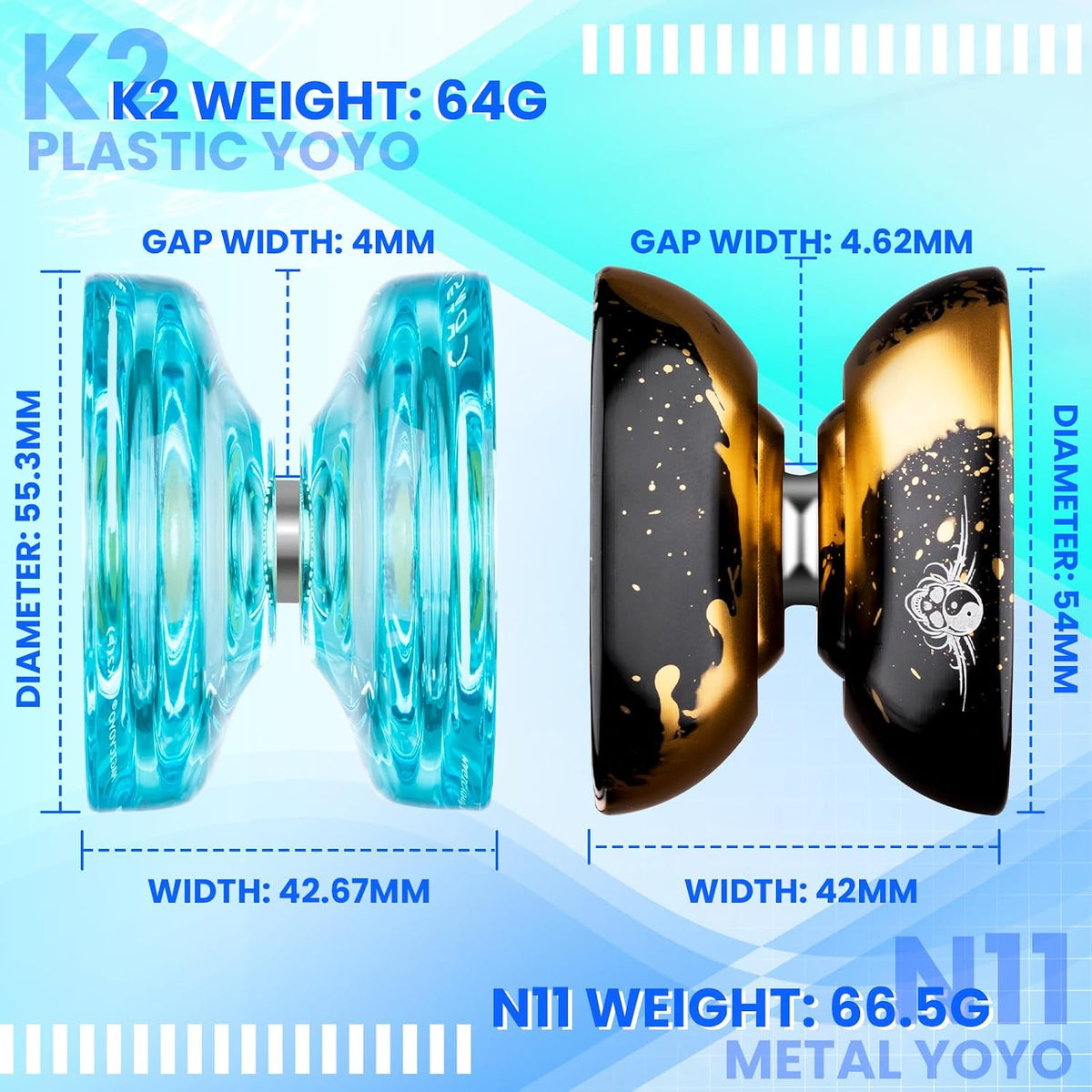 MAGICYOYO Gift Pack de 2 Yoyos - Responsive Yoyo K2 & Unresponsive Yoyo N11