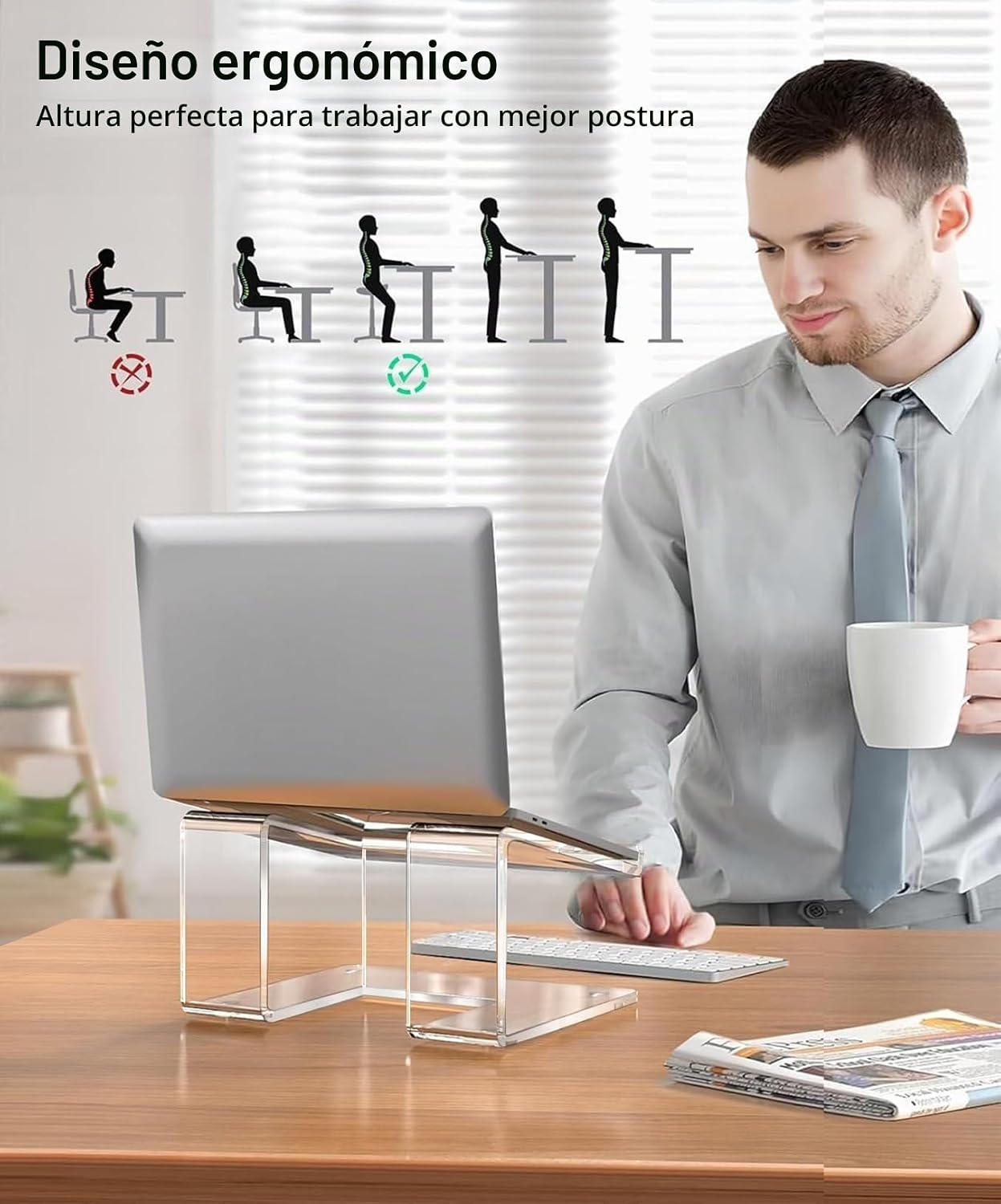 FUCDTEFC Soporte acrílico para computadora portátil para escritorio...