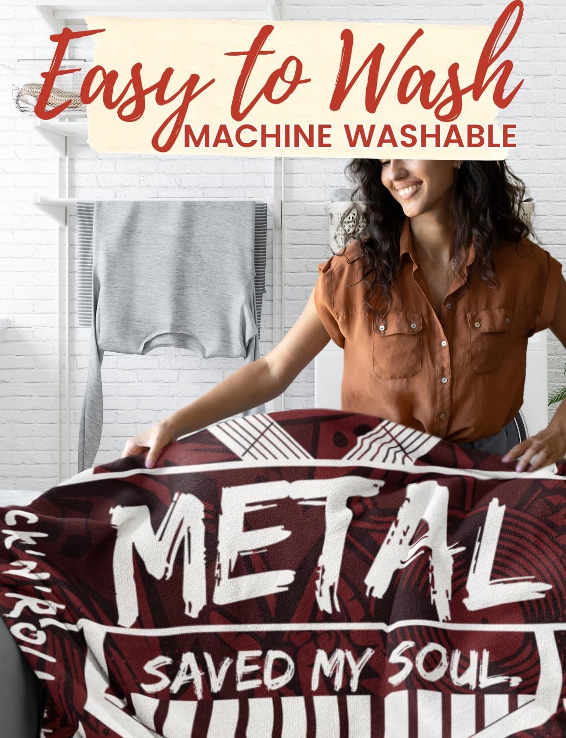 Regalos de metal pesado, regalos para los amantes del rock and roll, amantes del punk, metaleros, manta suave de 50 x 65 pulgadas