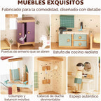 Lehoo Castle Casa de muñecas de madera para niñas, casa de muñecas con 5