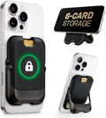 SUPCASE para MagSafe Wallet con Soporte, Capa para 6 tarjetas, Carbono Negro