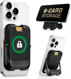 SUPCASE para MagSafe Wallet con Soporte, Capa para 6 tarjetas, Carbono Negro