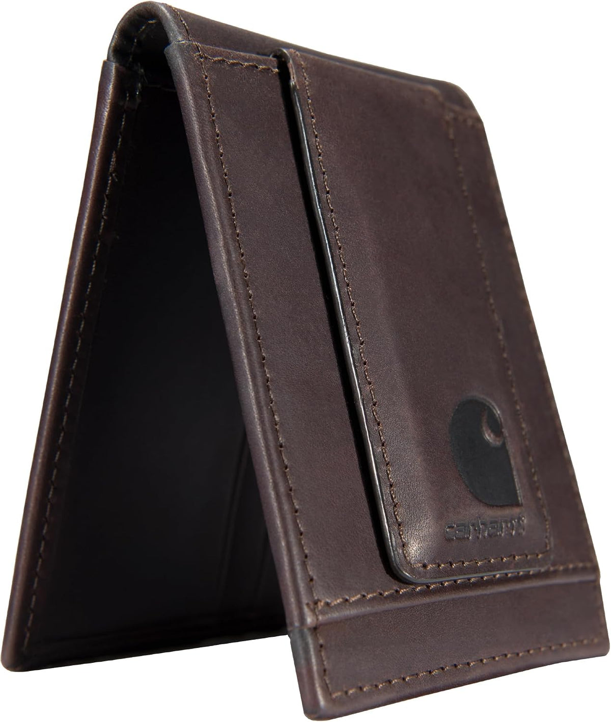 Cartera Carhartt Oil Tan de Cuero con Bolsillo Frontal Marrón