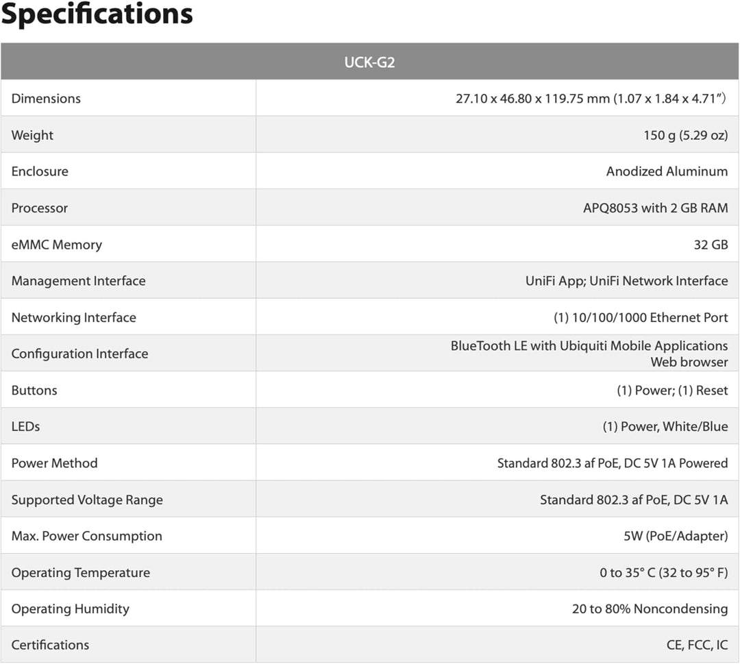 Ubiquiti Networks Unidad de disco duro UniFi Cloud Key