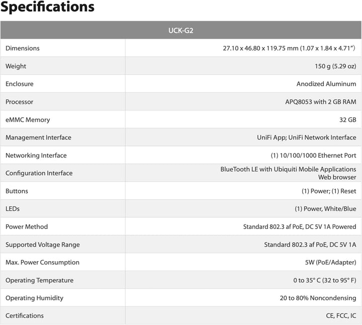 Ubiquiti Networks Unidad de disco duro UniFi Cloud Key