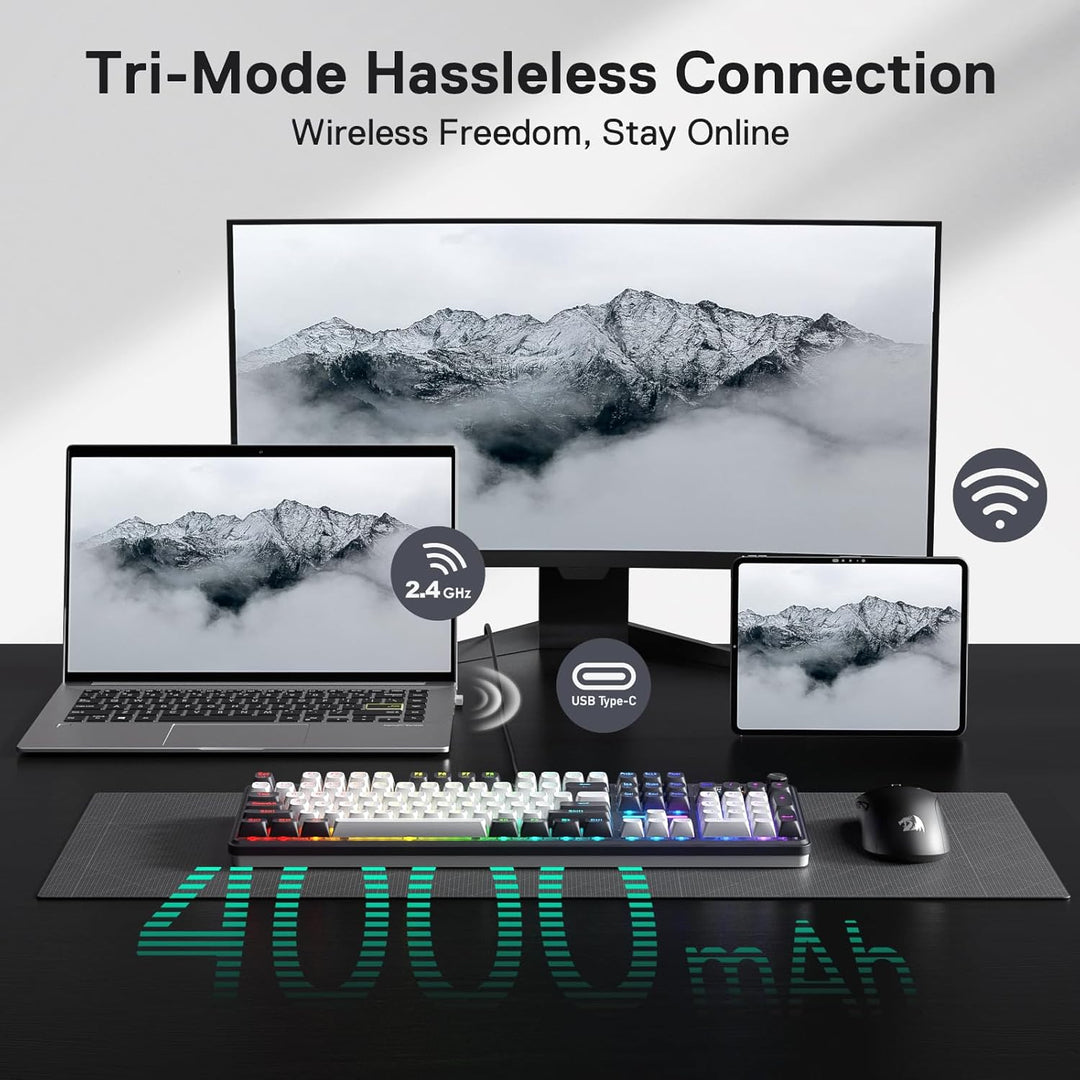 Redragon K762 Wireless Gasket Gaming Keyboard w\/Hype Screen &amp;...
