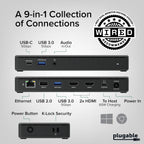 Estación de acoplamiento USB-C enchufable, HDMI dual 4K 60Hz para Windows y